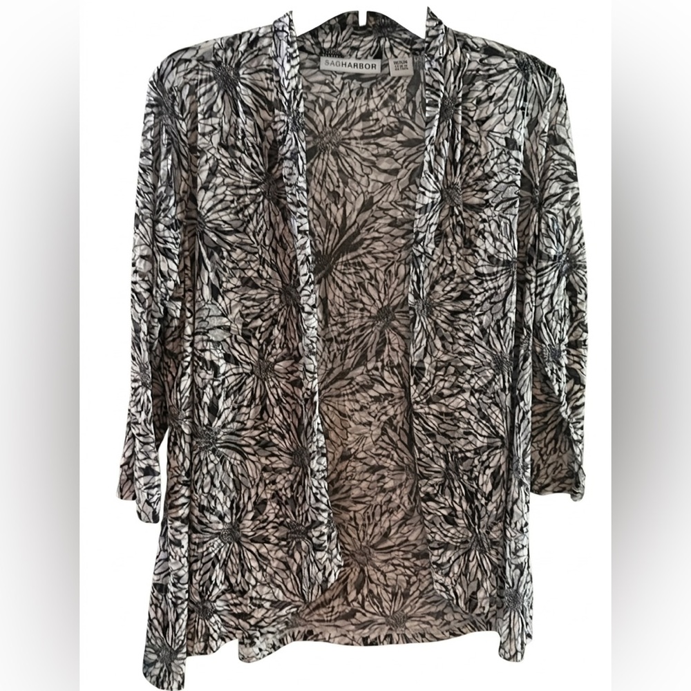 SAG HARBOR Floral lightweight Cardigan M